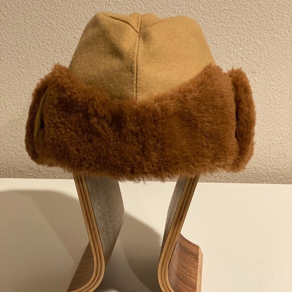 Vintage Pendleton Hat Brown Fur Trim Wool Aviator (Medium) - Picture 1 of 11